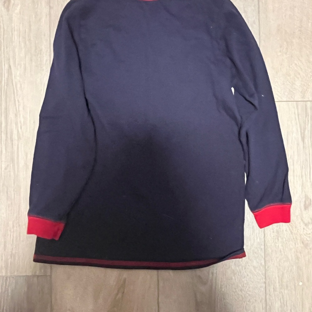 Weatherproof Blue and Red Pajama Top Cozy Knit